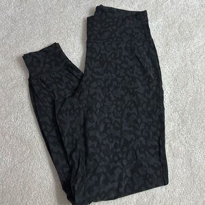 Grey and black cheetah print lululemon align joggers